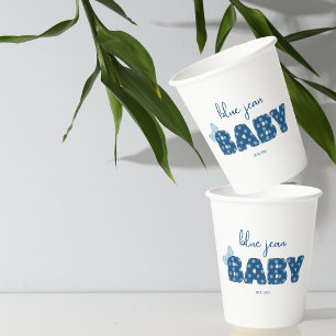 Gobelets En Papier Vaisselle Blue Jean Baby shower Parti à thème