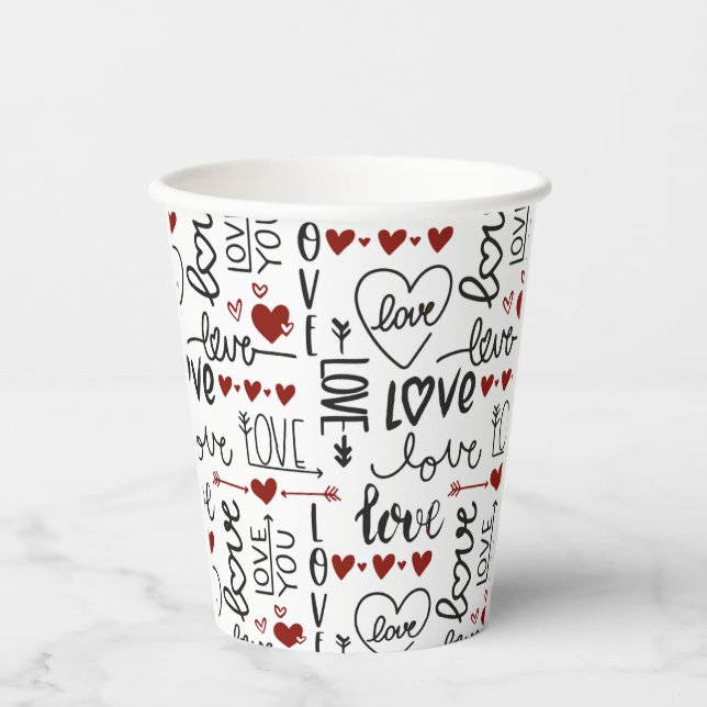 Gobelets En Papier Valentines Day (Recto)