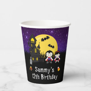 Gobelets En Papier Vampires de fête d'anniversaire d'Halloween violet