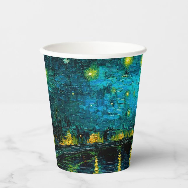 Gobelets En Papier Van Gogh Nuit étoilée sur le Rhône (Recto)