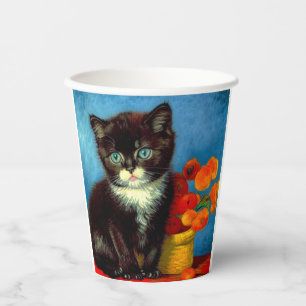 Gobelets En Papier Van Gogh Tuxedo Cat