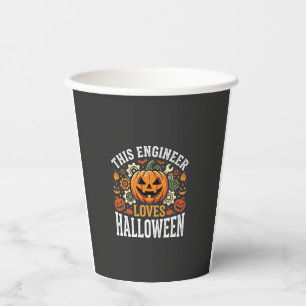 Gobelets En Papier Vecteur de citrouille d'ingénieur d'Halloween