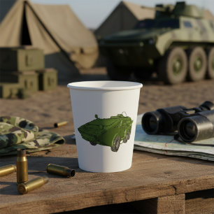 Gobelets En Papier Véhicule militaire blindé vert