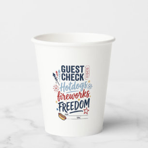 Gobelets En Papier Vérification des invités patriotiques Saucisses Fê
