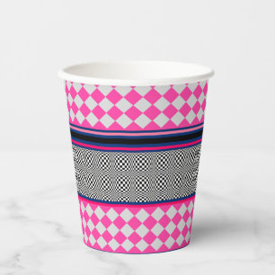 Gobelets En Papier Vérifier les bandes Kite Mixte Motif Design