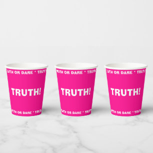 Gobelets En Papier Vérité de la bière Pong ou jeu de fête Ose rose