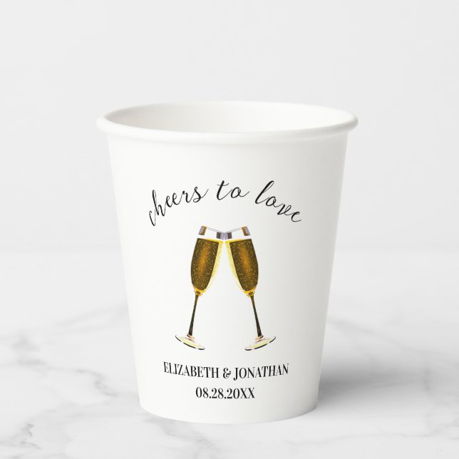 Gobelets En Papier Verres à champagne pour À l'amour (Recto)