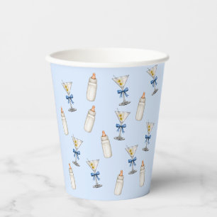 Gobelets En Papier Verres à Martini au Ruban Bleu Biberons Baby Showe