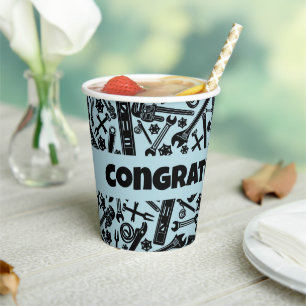 Gobelets En Papier Verres de fête Outils de plomberie Décoration de f