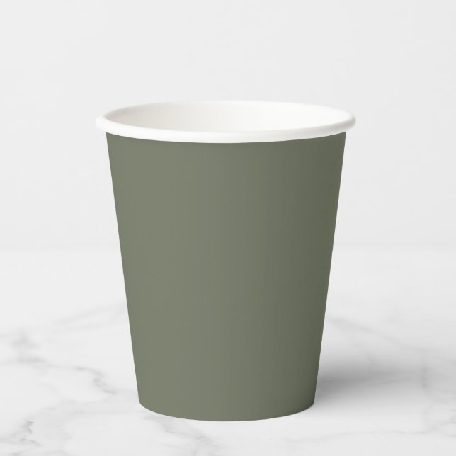 Gobelets en papier vert mousse personnalisés - Ver (Recto)