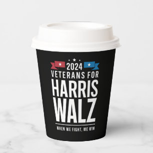 Gobelets En Papier Vétérans pour Harris Walz 2024 Présidentielle 