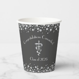 Gobelets En Papier Veterinarian Graduation Grey Silver