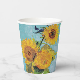 Gobelets En Papier Vincent Van Gogh - Trois tournesols dans un vase