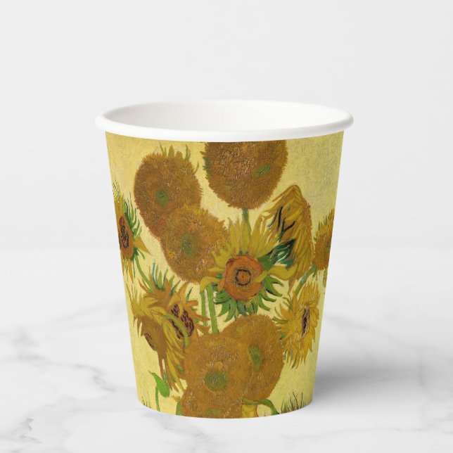 Gobelets En Papier Vincent van Gogh - Vase avec quinze tournesols (Recto)