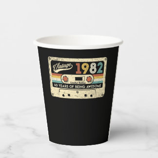 Gobelets En Papier Vintage 1982 Limité 40 Ans D'Être Étonnant
