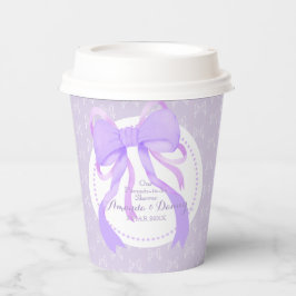 Gobelets En Papier Violet Ruban bébé fille douche