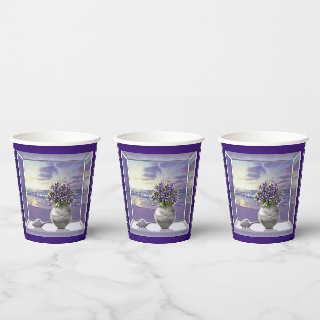 Gobelets En Papier violettes dans un bocal de lune (Multi)