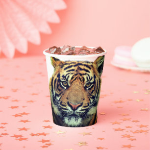 Gobelets En Papier Visage de Tigre Sauvage