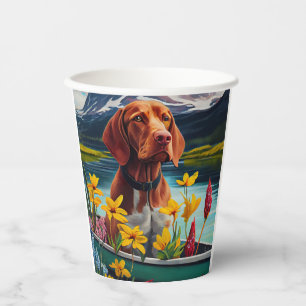 Gobelets En Papier Vizsla sur une pagaie : Une aventure panoramique