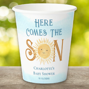 Gobelets En Papier Voici Le Baby shower Son Sunshine
