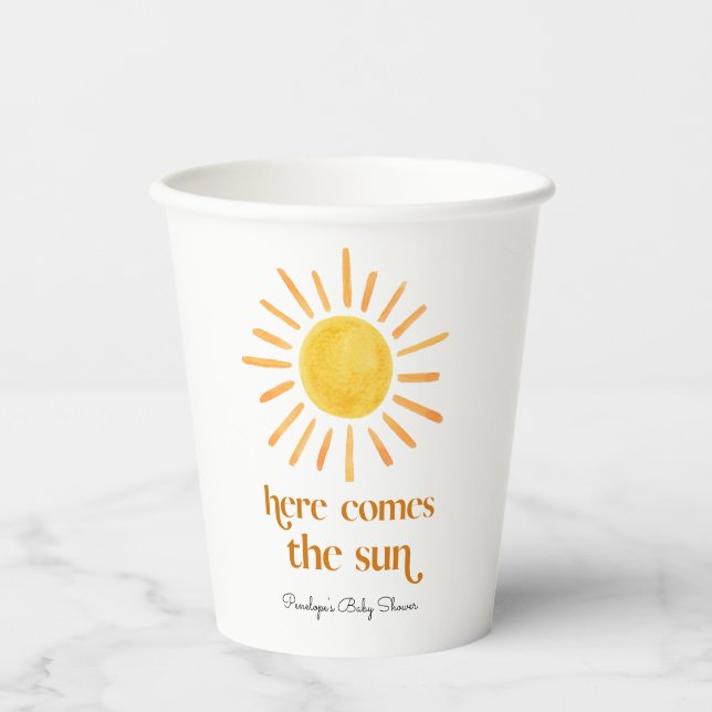Gobelets En Papier Voici le Baby shower Sun Boy (Recto)