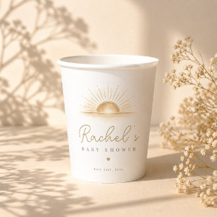 Gobelets En Papier Voici venir le fils garçon soleil Baby Shower