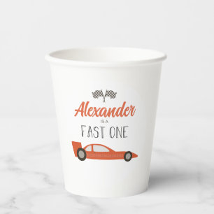 Gobelets En Papier Voiture Fast One Red Race Anniversaire