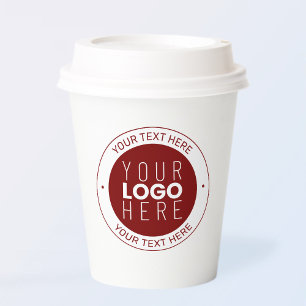 Gobelets En Papier Votre logo et votre texte personnalisable Couleu
