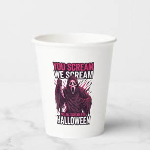 Gobelets En Papier Vous criez Nous Halloween Ghostface Couteau Sangla