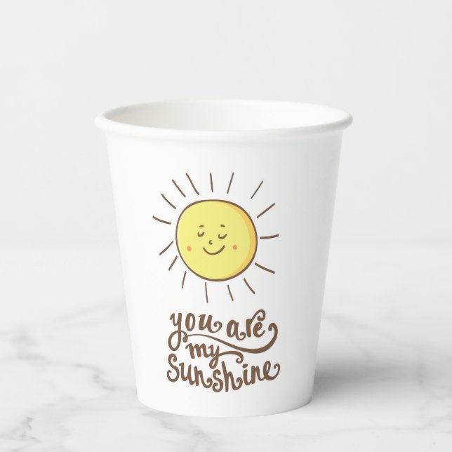 Gobelets En Papier Vous Êtes Mon Soleil (Recto)