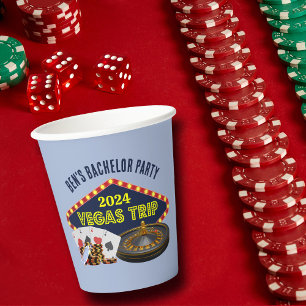Gobelets En Papier Voyage de Bachelor Party personnalisable Casino La