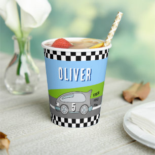 Gobelets En Papier Vroom Vroom Racing Voiture Road Boy Fête d'anniver