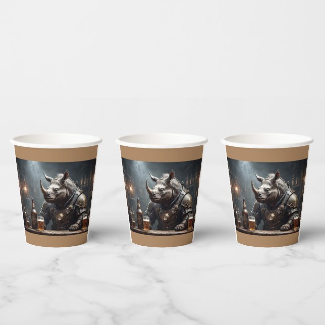 Gobelets En Papier Warrior Rhino (Multi)