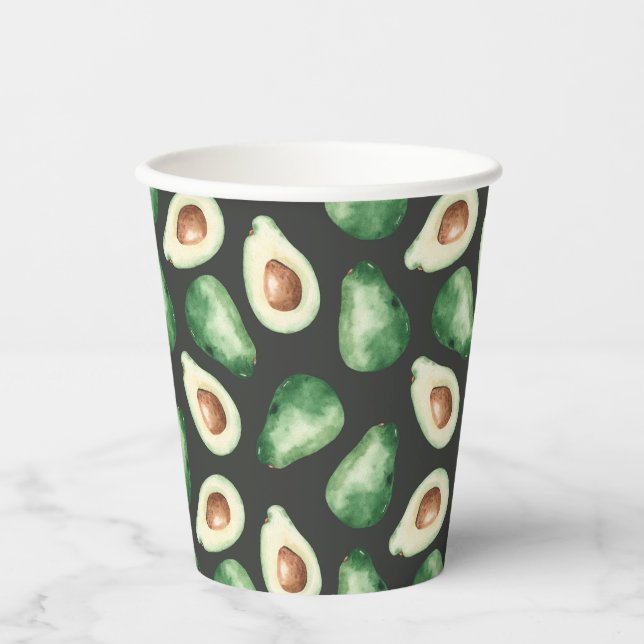 Gobelets En Papier Watecolor Avocado frais (Recto)