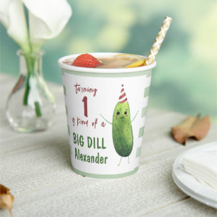 Gobelets En Papier Watercolor Concomber Big Dill fête d'anniversaire