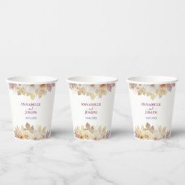 Gobelets En Papier watercolors Florals Modern Botanical Wedding