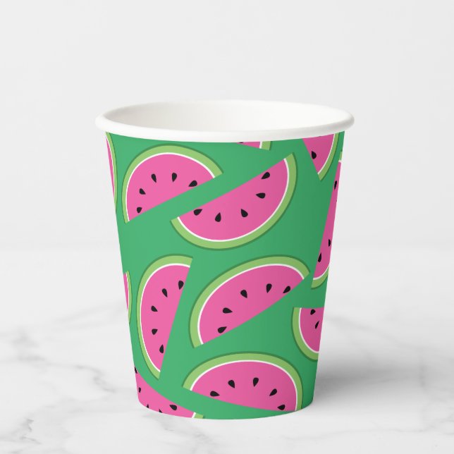 Gobelets En Papier Watermelon Cute Kids 1er anniversaire (Recto)