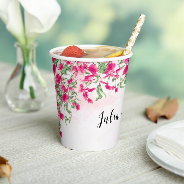 Gobelets En Papier Wedding shower forestier tropical des Bougainvilli (Insitu)