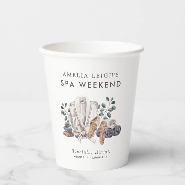Gobelets En Papier Week-end spa Bachelorette (Recto)