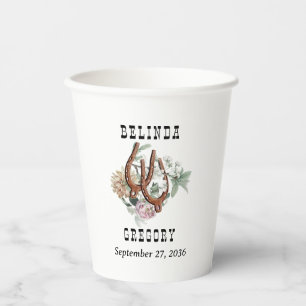 Gobelets En Papier Western Country Cowboy Boho Cow Mariage crâne