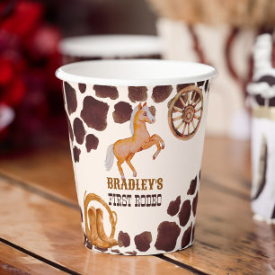 Gobelets En Papier Western premier rodéo saddup cheval fête d'anniver