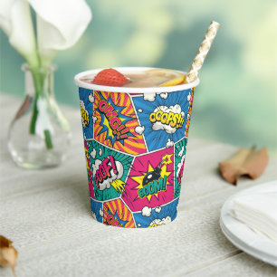 Gobelets En Papier Wham ! Bam ! - Retro Comic Explosions Pop Art
