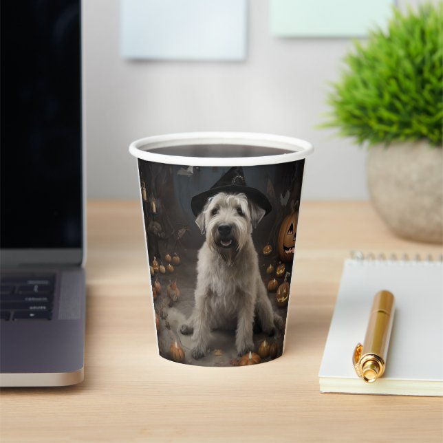Gobelets En Papier Wheaten Terrier Citrouille Halloween effroi (Insitu)