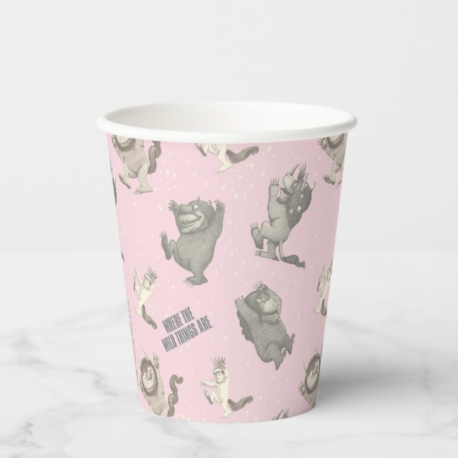 Gobelets En Papier Where the Wild Things Are Pink Star Pattern (Recto)