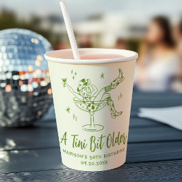 Gobelets En Papier Whimsical A Tini Un Peu Plus Vieux Vert Anniversai