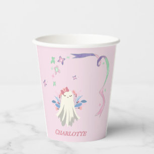 Gobelets En Papier Whimsical Ghost Girl Fun Pastel Halloween Party