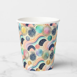 Gobelets En Papier Whimsical Pastel Rainbow Waves & Parties scintilla