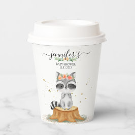 Gobelets En Papier Whimsical Raccoon Nature Baby Shower
