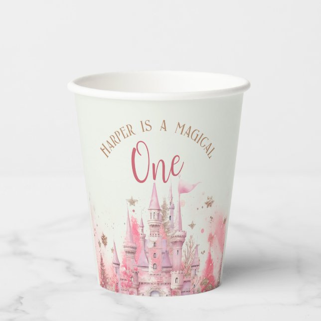 Gobelets En Papier Whimsical Winter Princess Fairytale Premier annive (Recto)