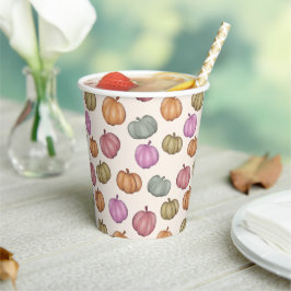 Gobelets En Papier Whimsstel Pastel Citrouille Pastel Motif Party